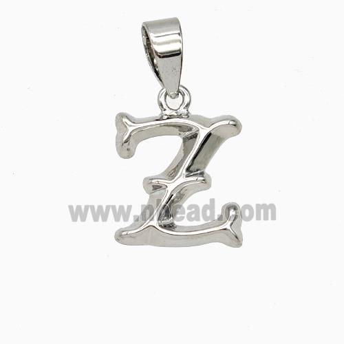 Copper Letter-Z Pendant Platinum Plated
