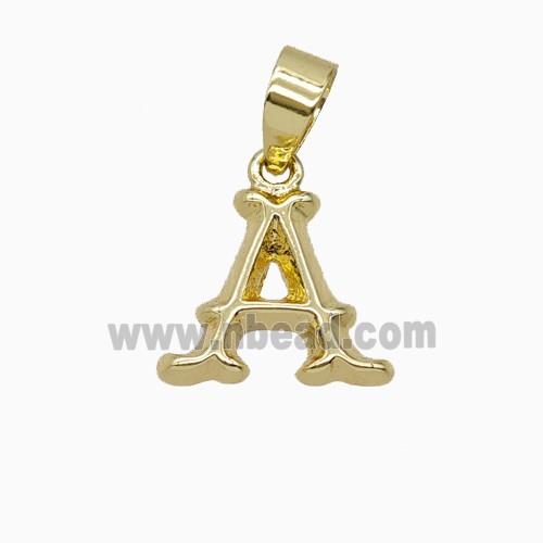 Copper Letter-A Pendant Gold Plated