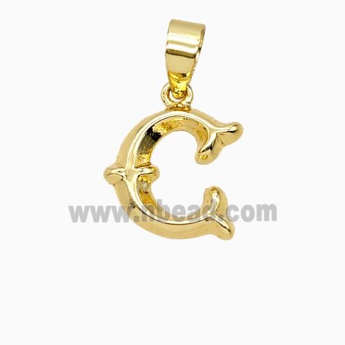 Copper Letter-C Pendant Gold Plated