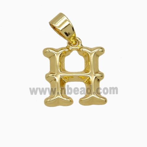 Copper Letter-H Pendant Gold Plated