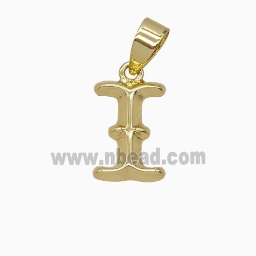 Copper Letter-I Pendant Gold Plated