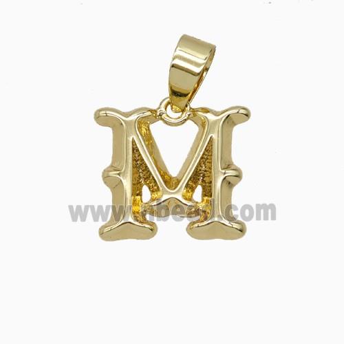 Copper Letter-M Pendant Gold Plated