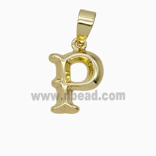 Copper Letter-P Pendant Gold Plated