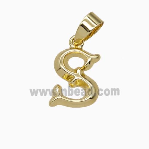 Copper Letter-S Pendant Gold Plated