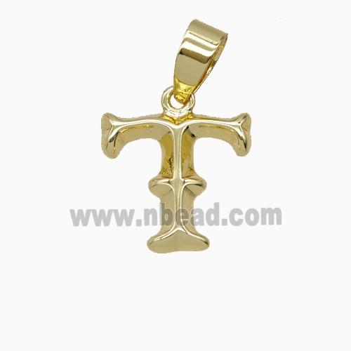 Copper Letter-T Pendant Gold Plated