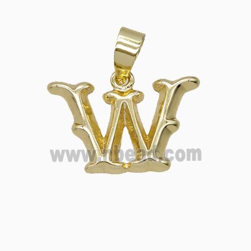 Copper Letter-W Pendant Gold Plated