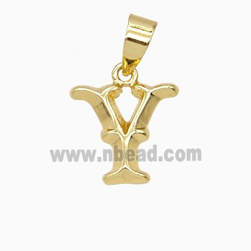 Copper Letter-Y Pendant Gold Plated