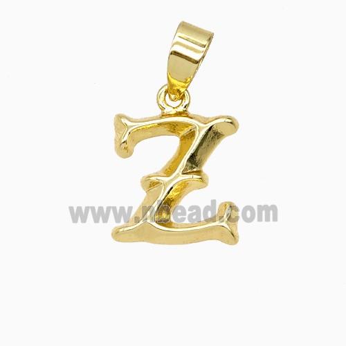Copper Letter-Z Pendant Gold Plated