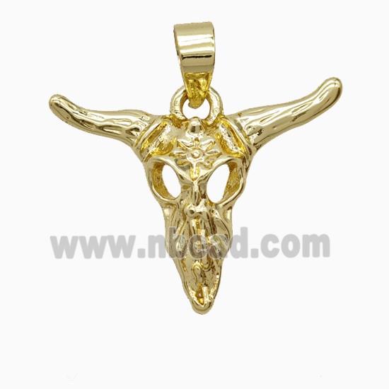 Copper Bullhead Pendant Gold Plated