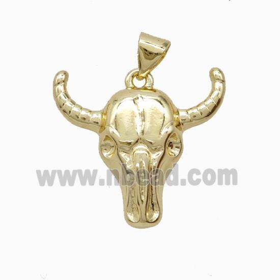 Copper Bullhead Pendant Gold Plated