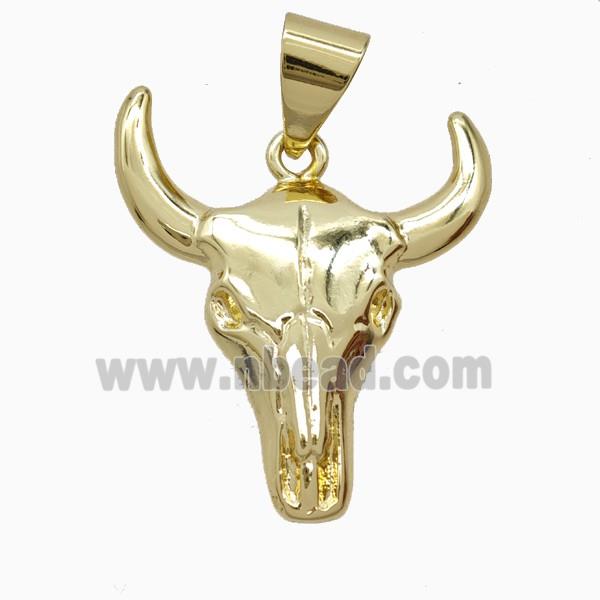 Copper Bullhead Pendant Gold Plated