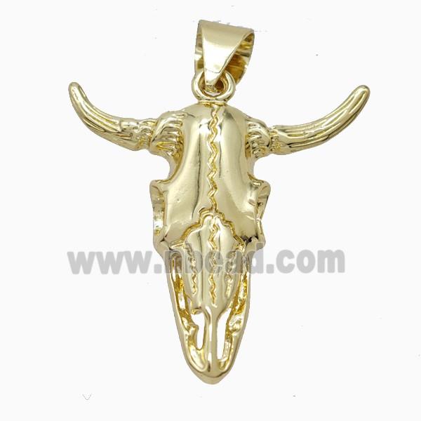 Copper Bullhead Pendant Gold Plated