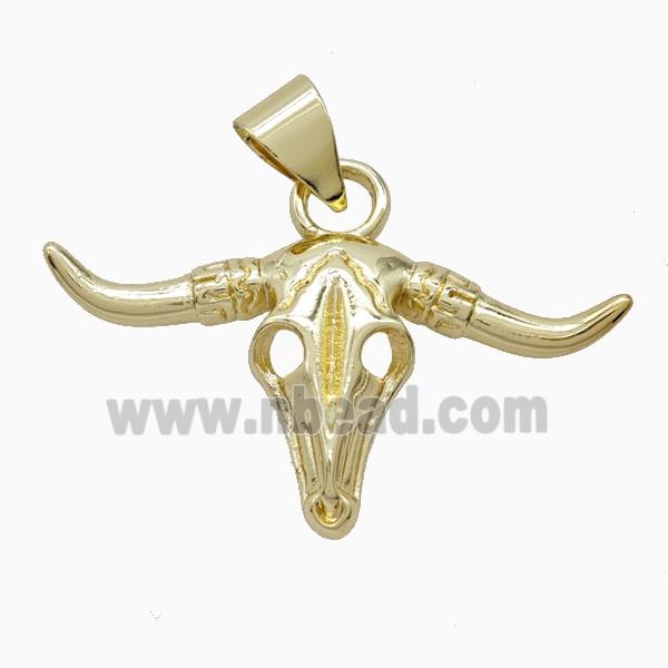 Copper Bullhead Pendant Gold Plated
