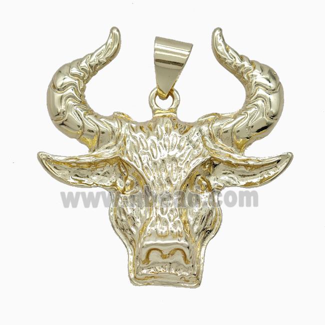 Copper Bullhead Pendant Gold Plated