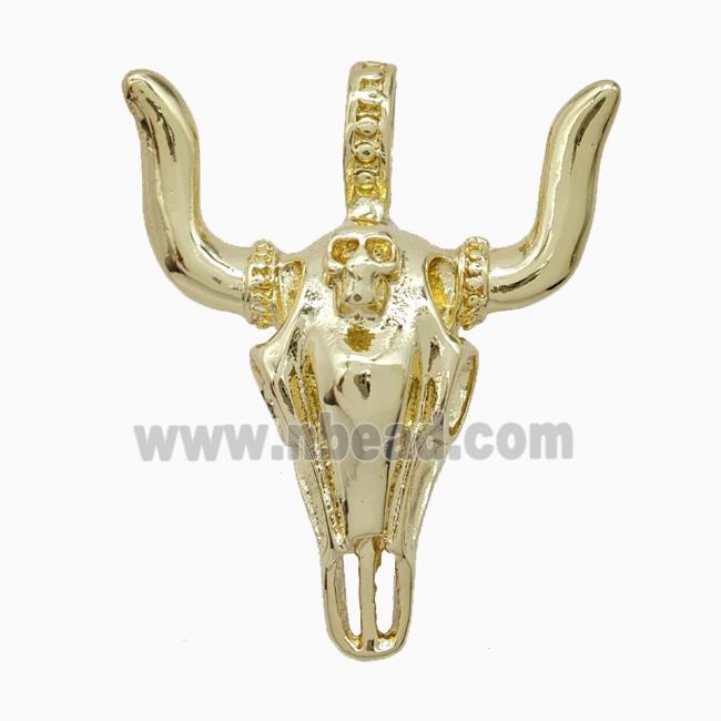 Copper Bullhead Pendant Gold Plated