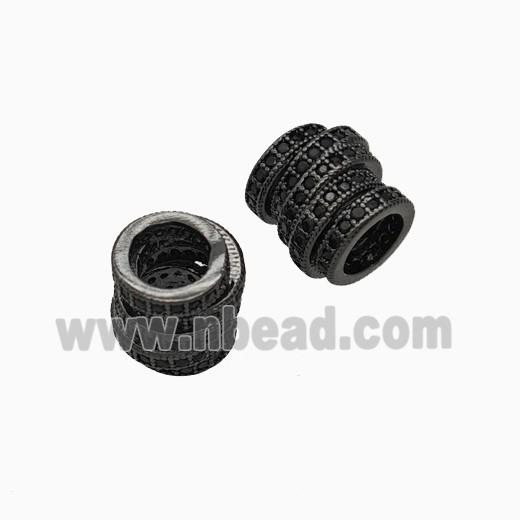 Copper Bead Pave Zircon, Black Plated