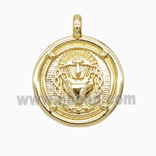 Copper Pendant, Gold Plated