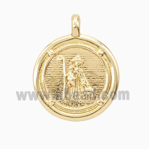 Copper Pendant, Gold Plated