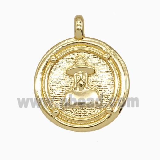 Copper Pendant, Gold Plated