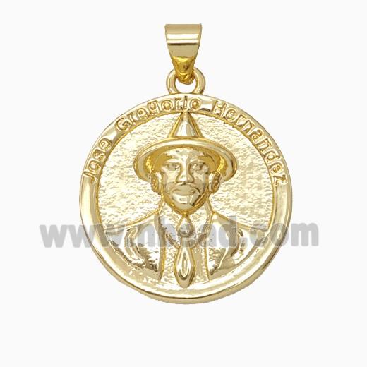 Copper Pendant, Gold Plated