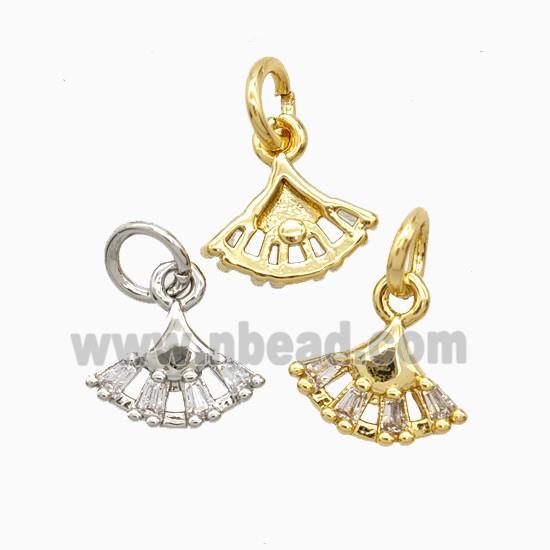 Copper Pendant Pave Zircon, Gold Plated