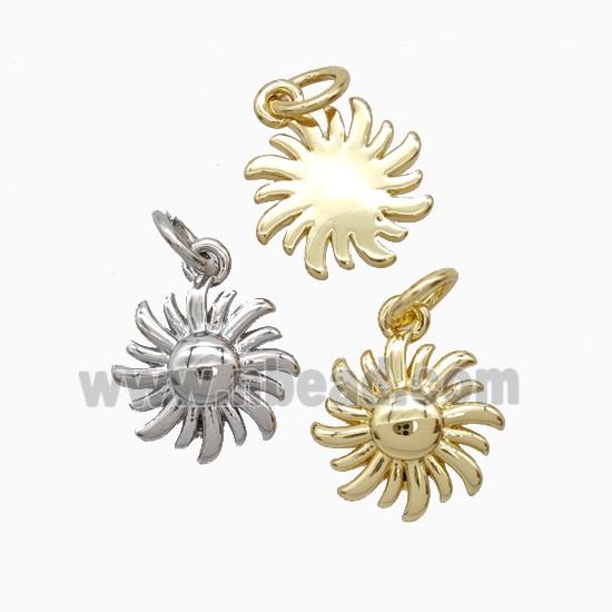 Copper Pendant Pave Zircon, Gold Plated