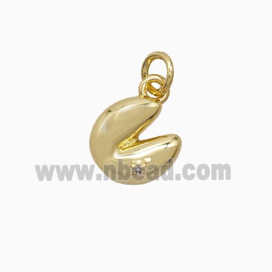 Copper Pendant Pave Zircon, Gold Plated