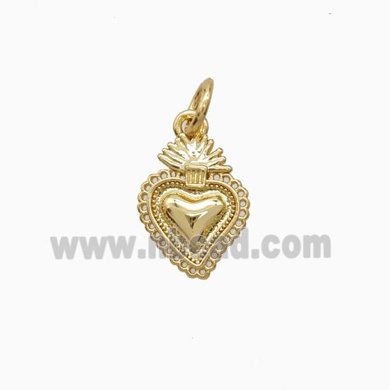 Copper Pendant Pave Zircon, Gold Plated