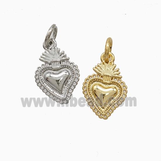 Copper Pendant Pave Zircon, Gold Plated