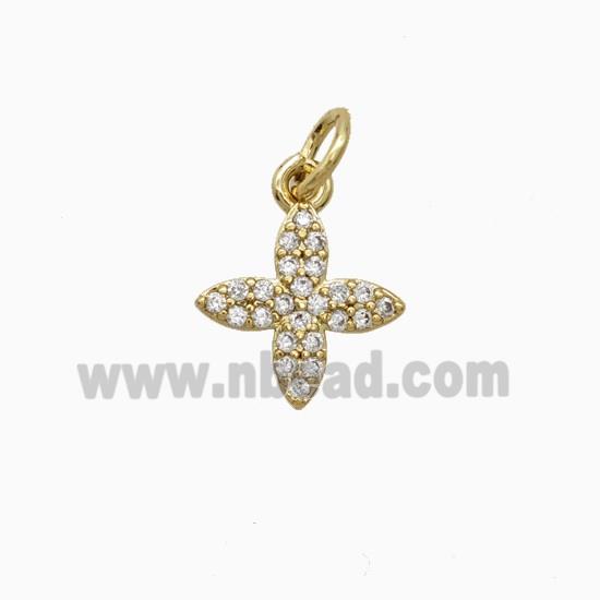 Copper Pendant Pave Zircon, Gold Plated