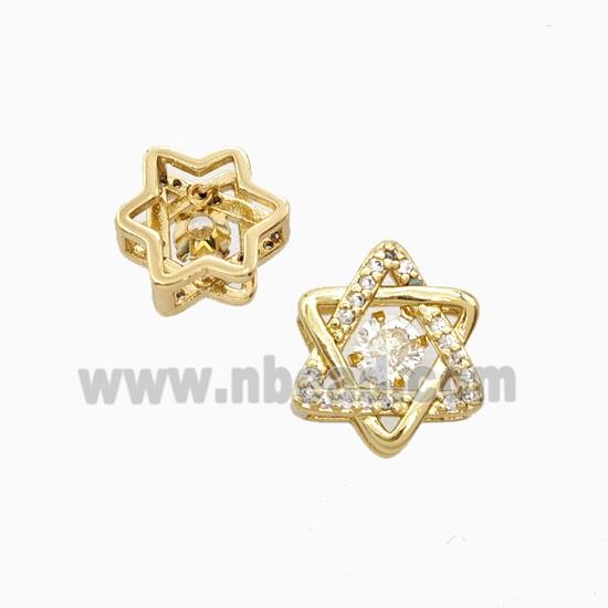 Copper Pendant Pave Zircon, Gold Plated