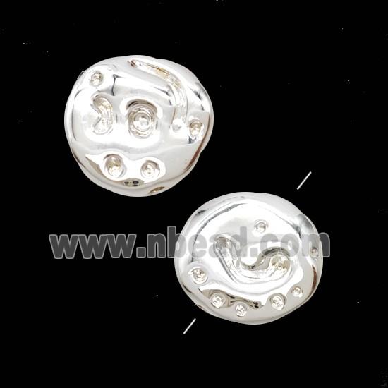 Copper Pendant Pave Zircon, Gold Plated