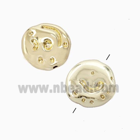 Copper Pendant Pave Zircon, Gold Plated