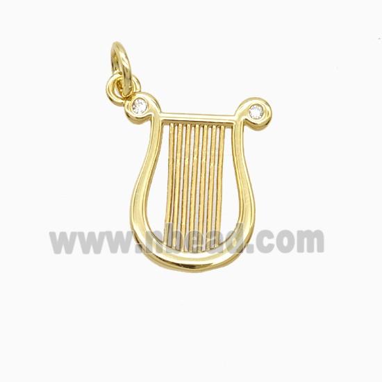 Copper Pendant Pave Zircon, Gold Plated