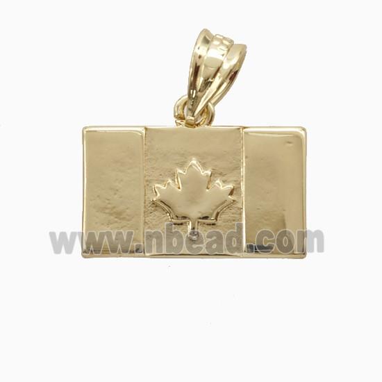 Canadian Maple Leaf Charms Copper Pendant Gold Plated