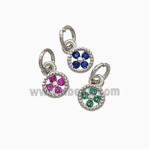 Copper Pendant Pave Zircon, Gold Plated