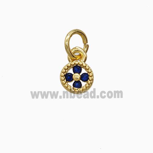 Copper Pendant Pave Zircon, Gold Plated