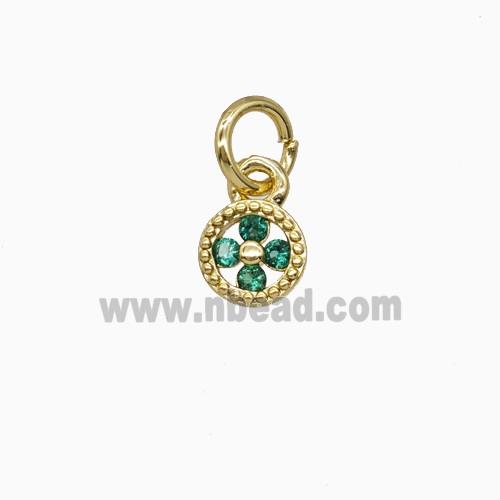 Copper Pendant Pave Zircon, Gold Plated