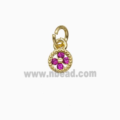 Copper Pendant Pave Zircon, Gold Plated
