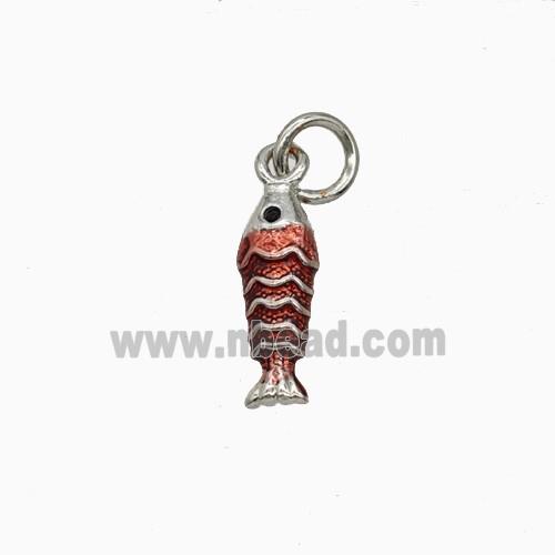 Copper Fish Pendant Painted Platinum Plated