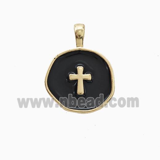 Copper Pendant Pave Zircon, Gold Plated