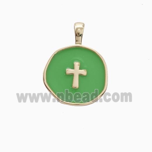 Copper Pendant Pave Zircon, Gold Plated