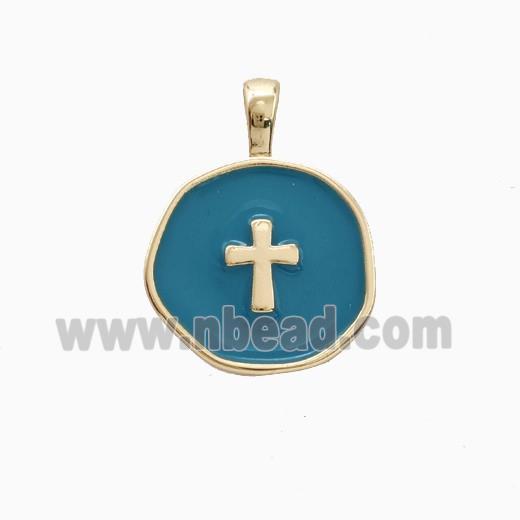 Copper Pendant Pave Zircon, Gold Plated