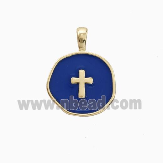 Copper Pendant Pave Zircon, Gold Plated