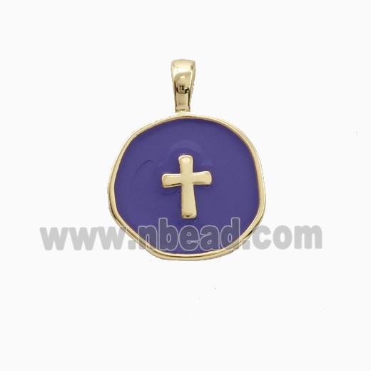 Copper Pendant Pave Zircon, Gold Plated