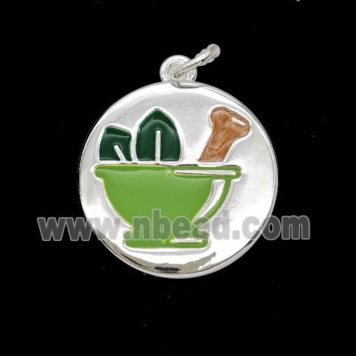 Copper Pendant Pave Zircon, Gold Plated