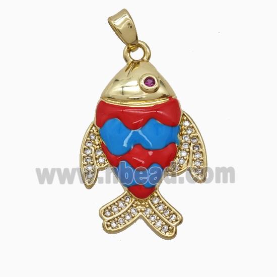 Copper Pendant Pave Zircon, Gold Plated