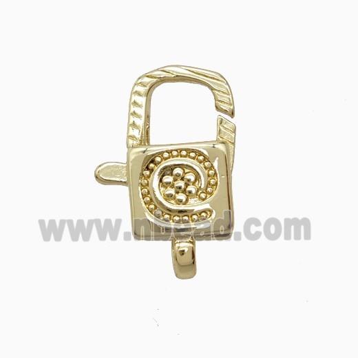 Copper Clasp Pave Zircon, Gold Plated