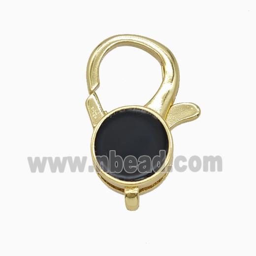 Copper Clasp Pave Zircon, Gold Plated