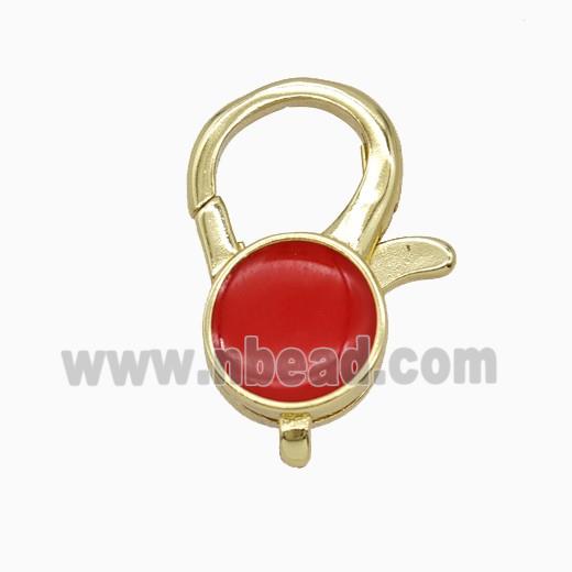 Copper Clasp Pave Zircon, Gold Plated